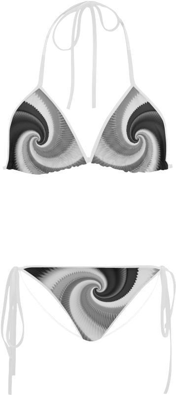 Black And White Dragon Scales Spiral Custom Bikini - Swimsuit Top (1000x1000), Png Download