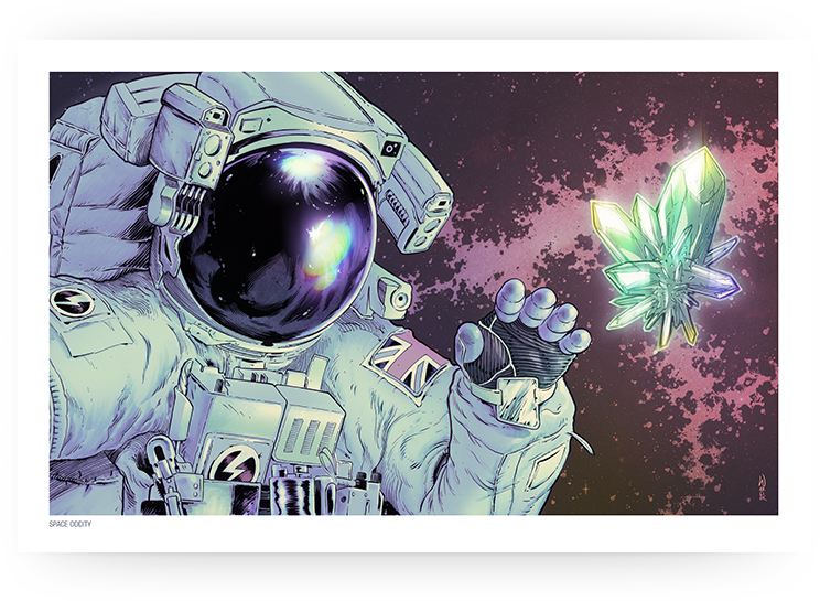 Space Oddity Print Landscape - Earth (750x1000), Png Download