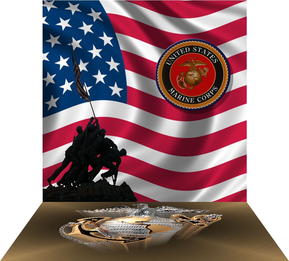 3 Dimensional View Of - Usa Flag (1000x1000), Png Download