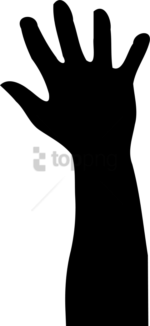 Free Png Download Hand Raising Silhouette Png Images - Raising Hand (480x1039), Png Download