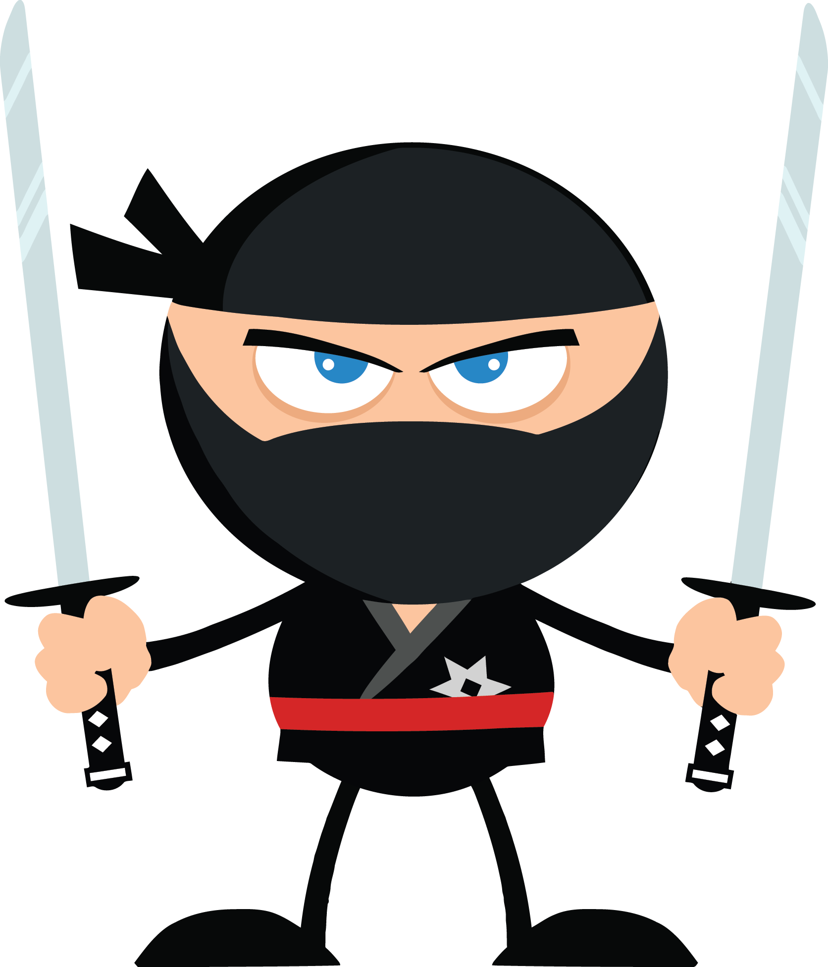 Stretching The Limitations Of Getting Older - Cartoon Ninja Royalty Free (1672x1953), Png Download