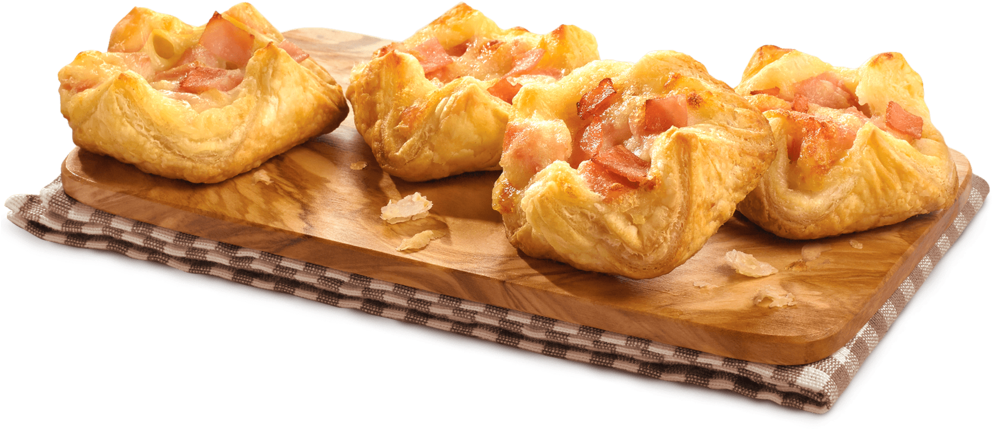 Mini Ham Cheese-reverse - Puff Pastry (1000x428), Png Download