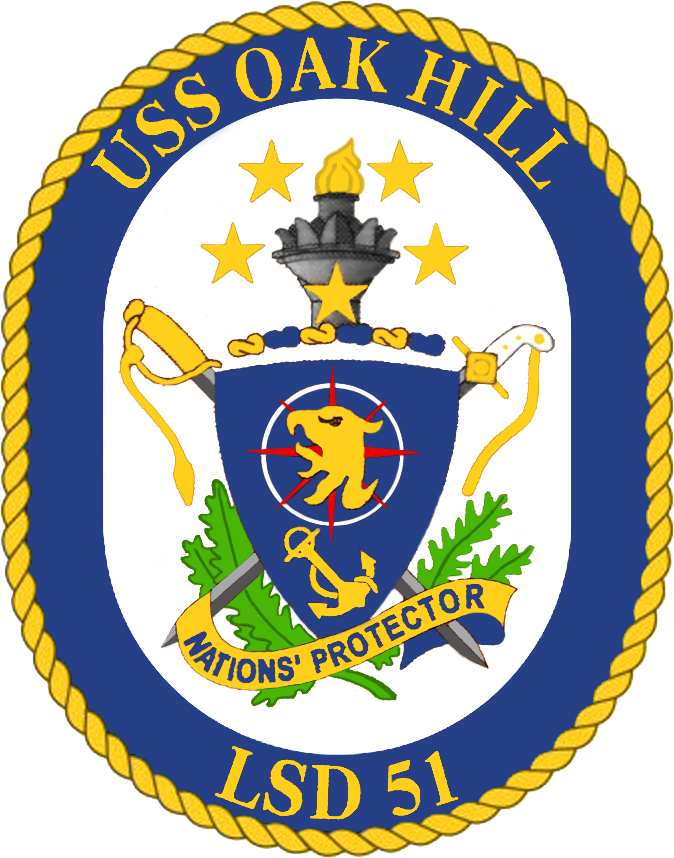 Uss Oak Hill Lsd-51 Crest - Uss Bonhomme Richard Crest (674x858), Png Download