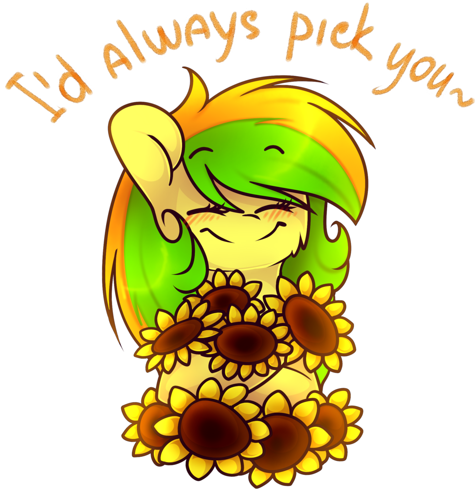 Happy Valentine's Day Sunflower By Starlyflygallery (978x1004), Png Download