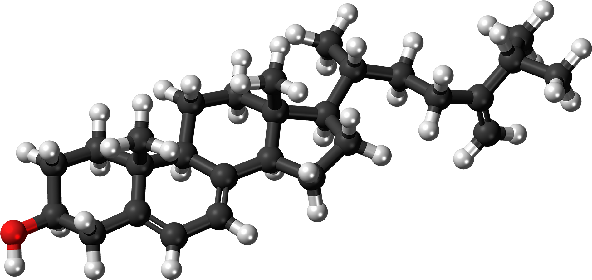 5-dehydroepisterol Molecule Ball - Progesterone Structure (2000x1001), Png Download