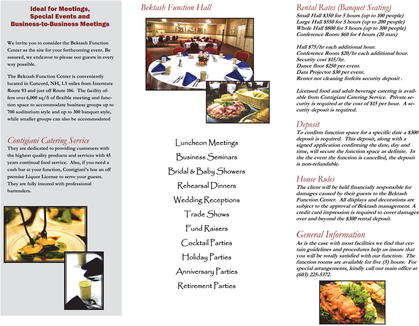 Bektash Hall Brochure Pg2 - Brochure (1476x1141), Png Download