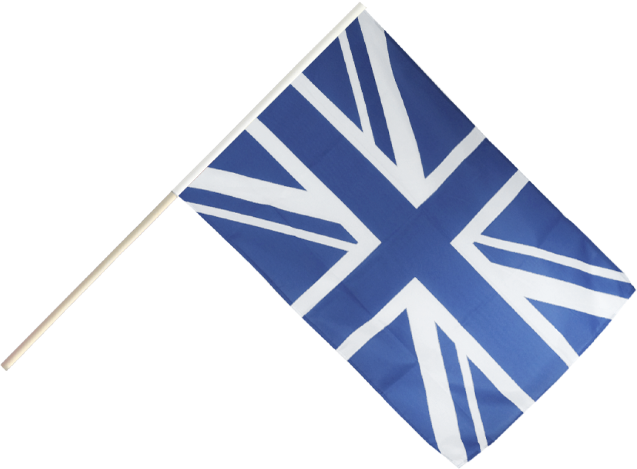 Bugreat Britain Union Jack Blue Stick Flags At A Fantastic - Union Jack With Stick (1500x997), Png Download