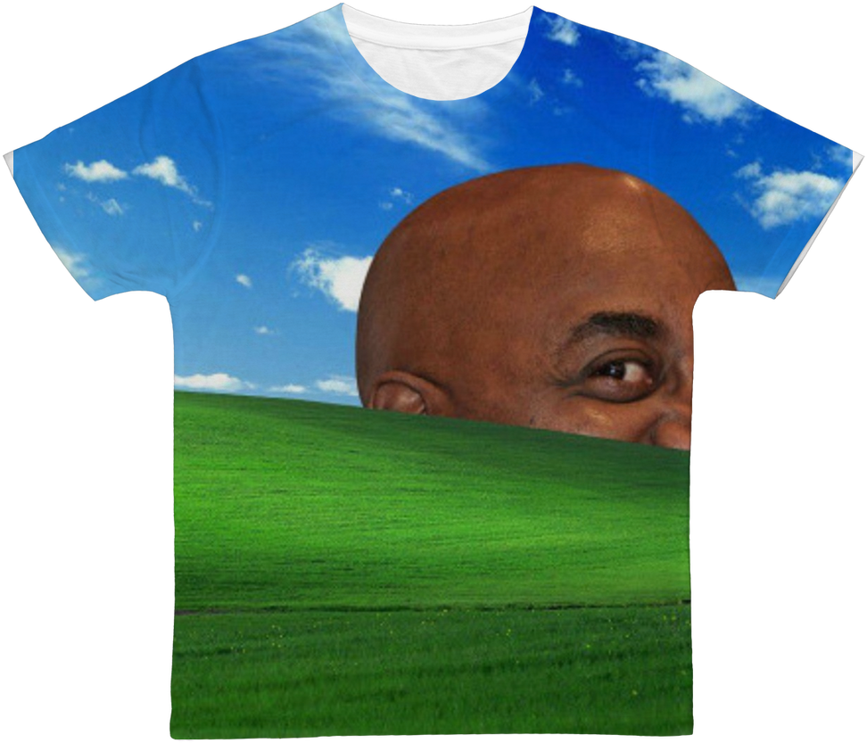 Windows Xp Background Classic Sublimation Adult T-shirt - Ainsley Harriott Memes (1024x1024), Png Download
