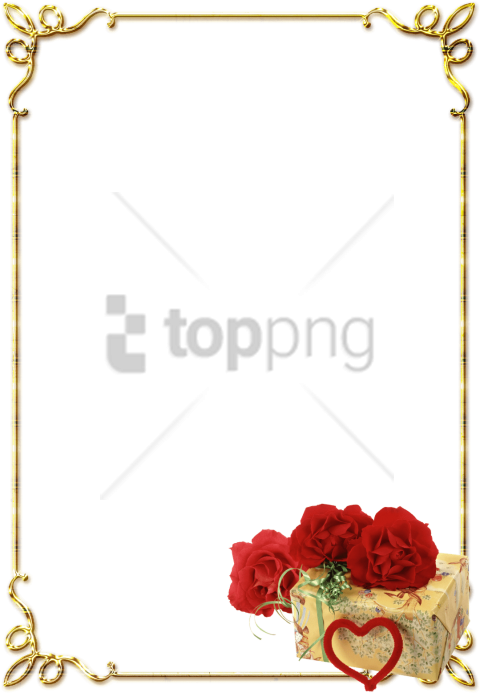 Free Png Bordas Rosas Vermelhas Png Image With Transparent - Page Border Design Png (480x693), Png Download