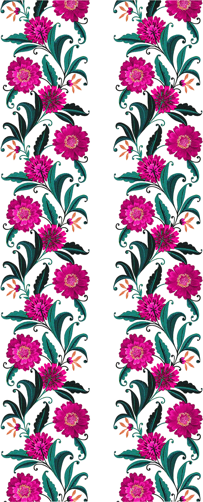 Vector Flower Design 2305, Vector Art Flower, Textile (669x1600), Png Download