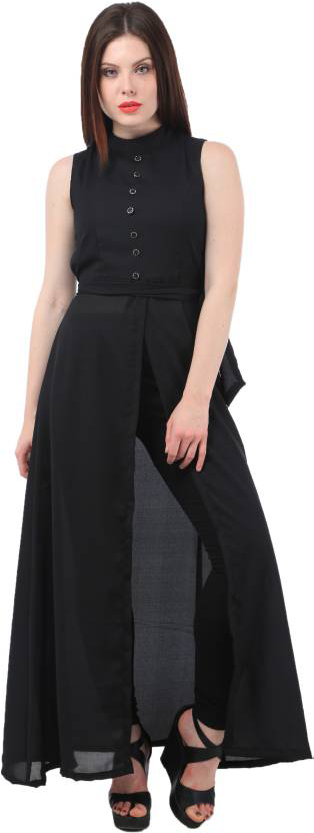 My Swag Casual Solid Women's Kurti - Front Slit Kurtis With Jeans (832x832), Png Download