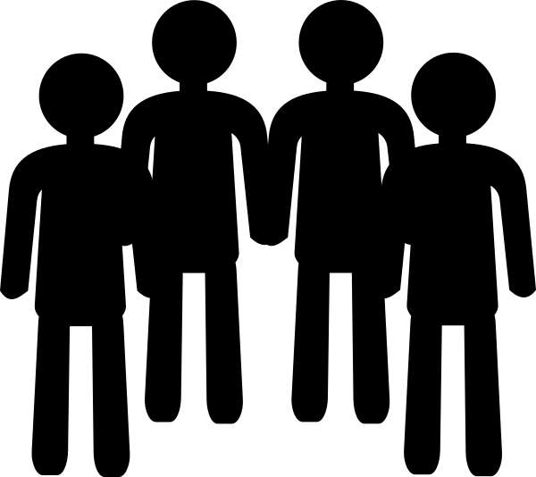 Population Clipart Black And White (600x534), Png Download