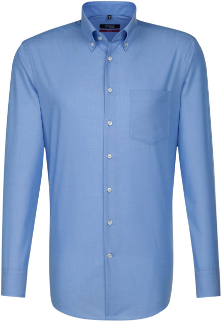 Seidensticker Shirt Modern Fit Button Down Non Iron - Active Shirt (490x653), Png Download