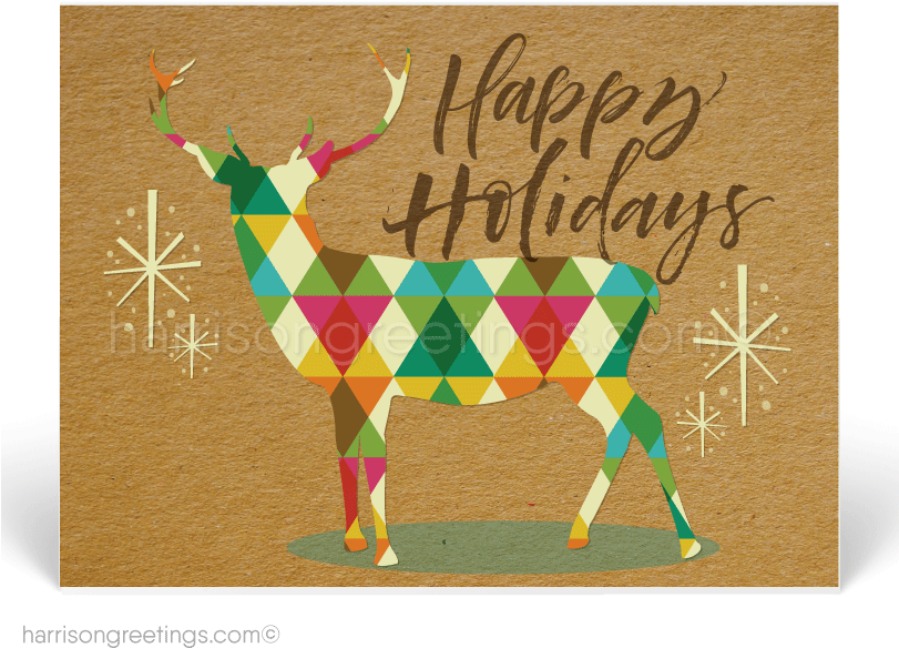 Hipster Christmas Cards - Christmas Card Image Business (810x648), Png Download