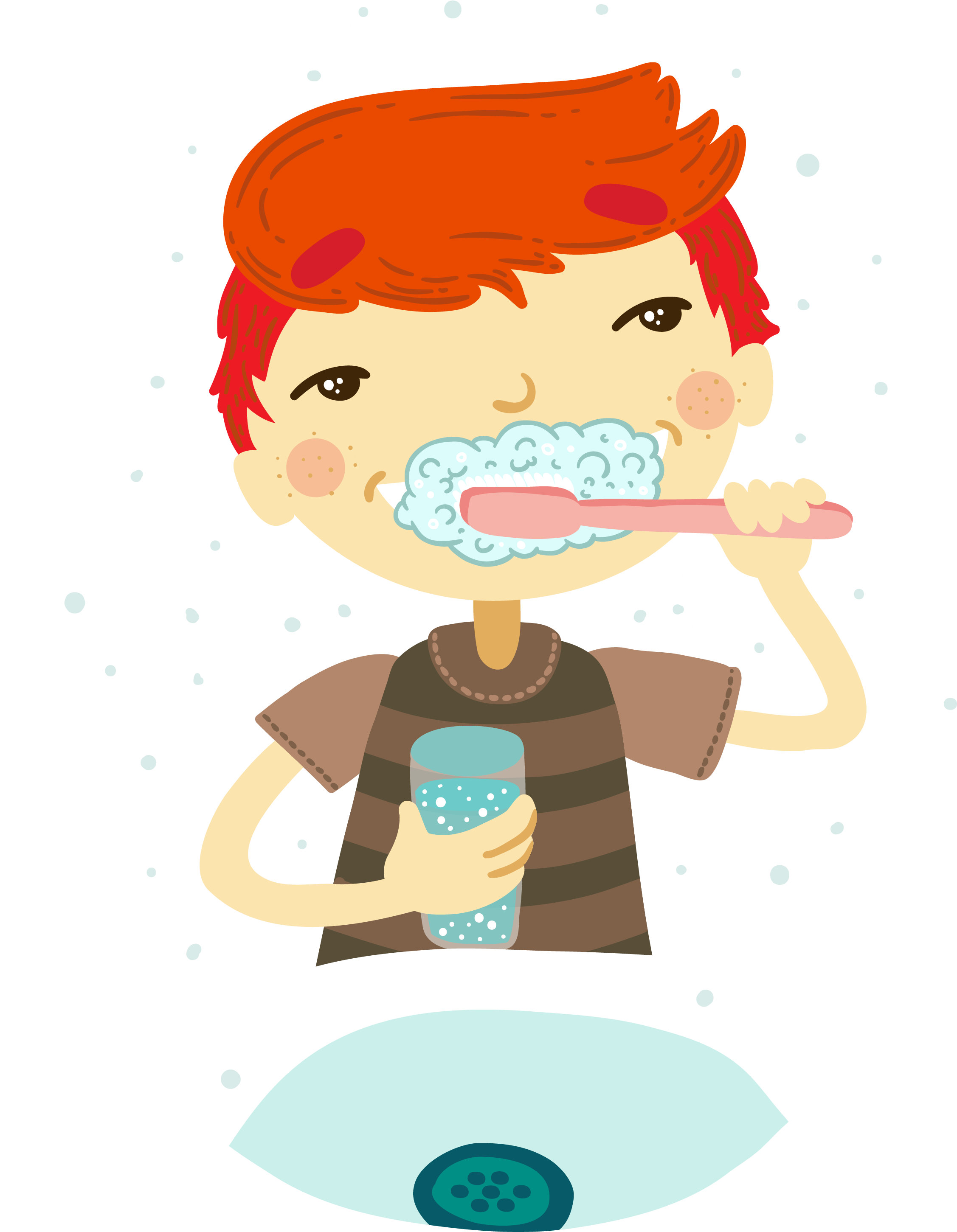 Tooth Brushing Clip Art Cartoon Teeth - Clip Art Washing Face (3333x3333), Png Download