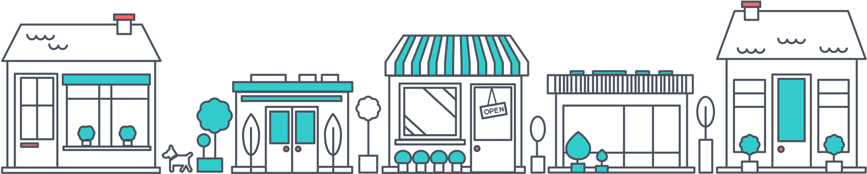 Shop Clipart Row Shop - Row Of Shops Clipart (1817x563), Png Download