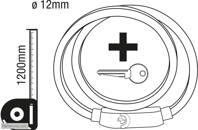 Buy Stanley Reflective Key Bike Lock Cable, 1200 X - Circle (685x450), Png Download