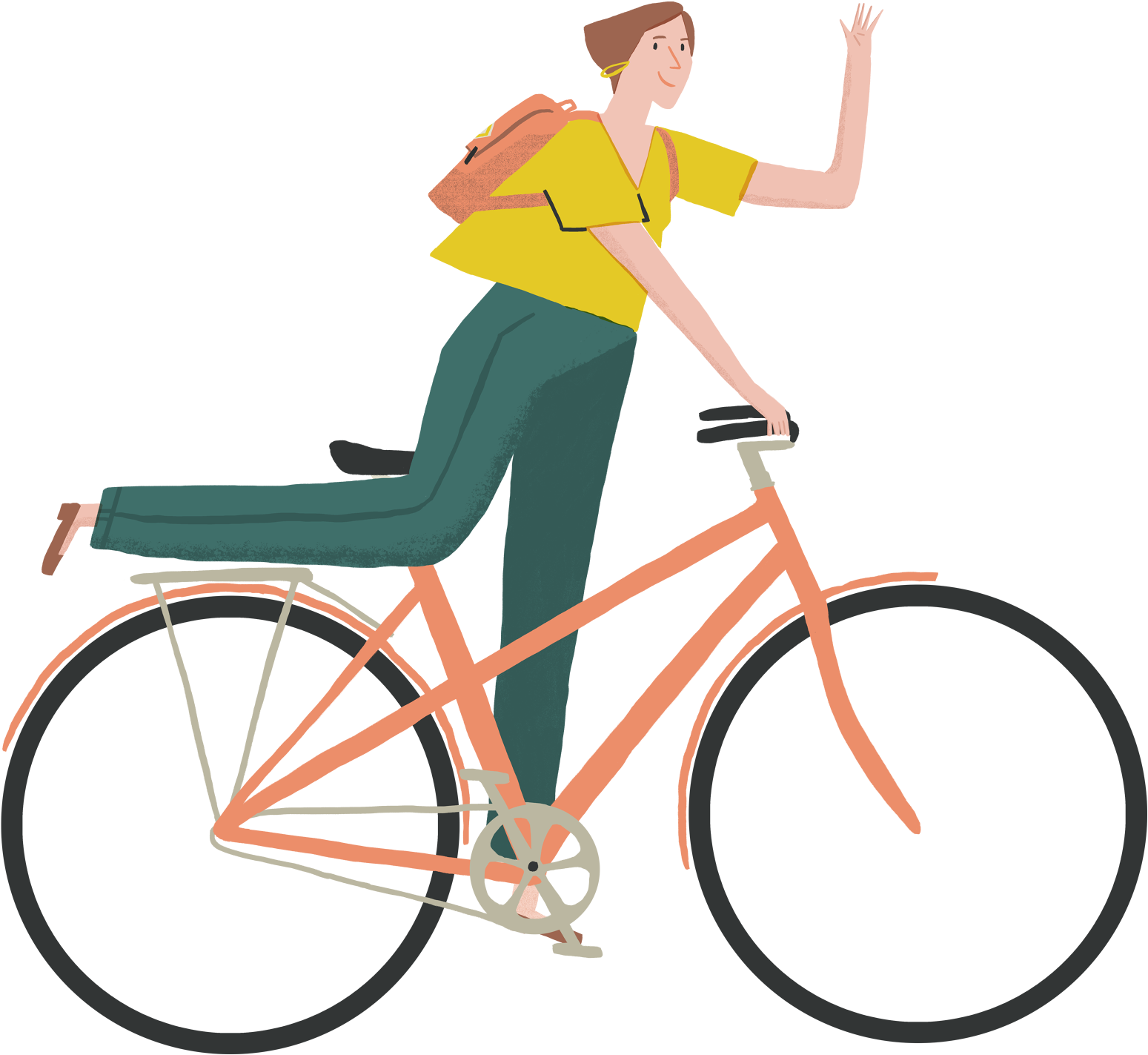 I Developed Four Key Characters Along With Items From - Hybrid Bicycle (2000x1500), Png Download