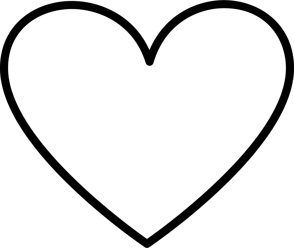 Heart Outlined Shape Comments - Love Heart Outline Transparent (980x828), Png Download