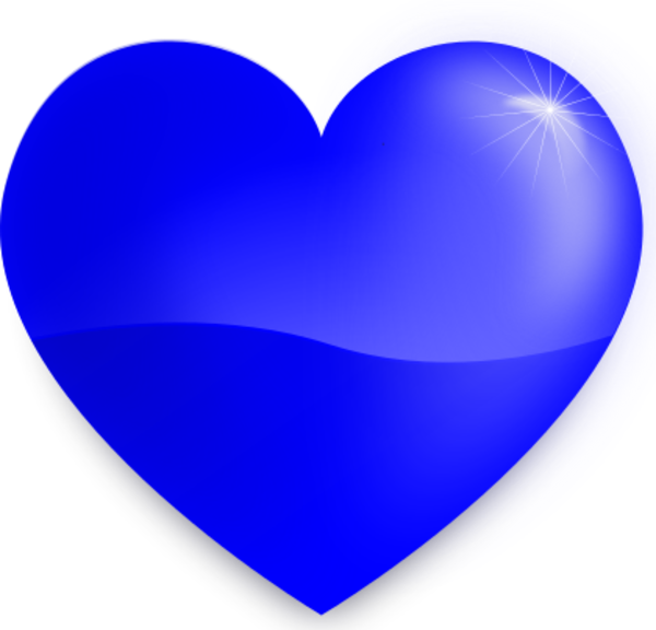 28 Collection Of Blue Heart Clipart Png - Heart In Blue Colour (600x576), Png Download