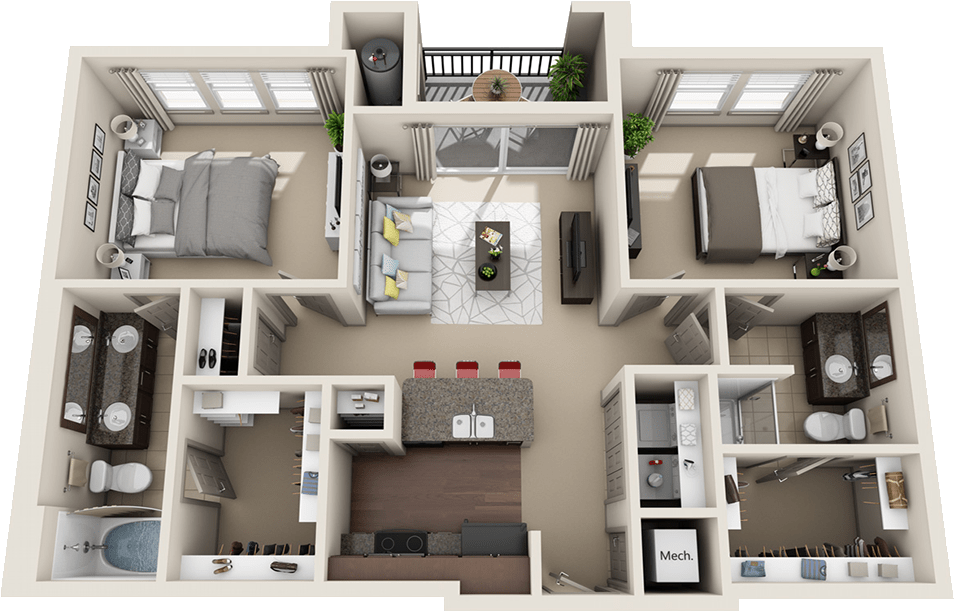 Spacious And Open 2-bedroom Apartment In Broomfield - Dublin Square Columbus Oh (1000x670), Png Download