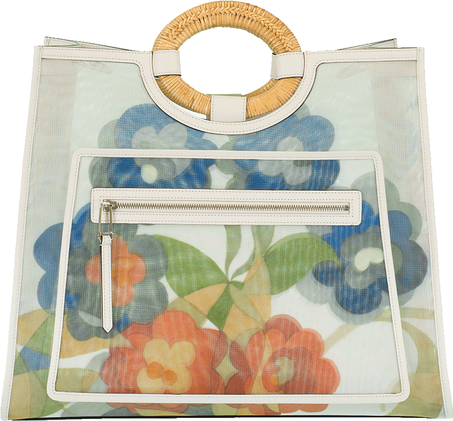 Fendi Flowers Shopping Bag, White - Aquarium (960x1223), Png Download