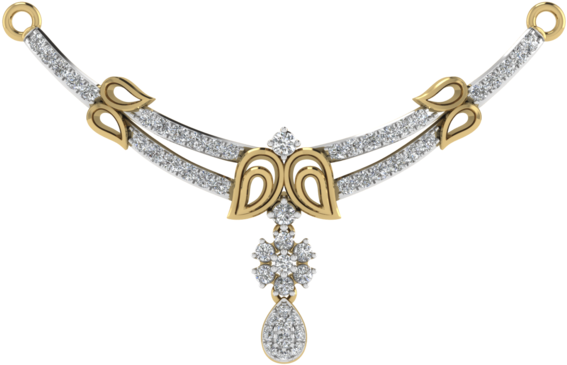 Womens 18 Karat Gold And Diamond Mangalsutra Pendant - Bracelet (640x960), Png Download