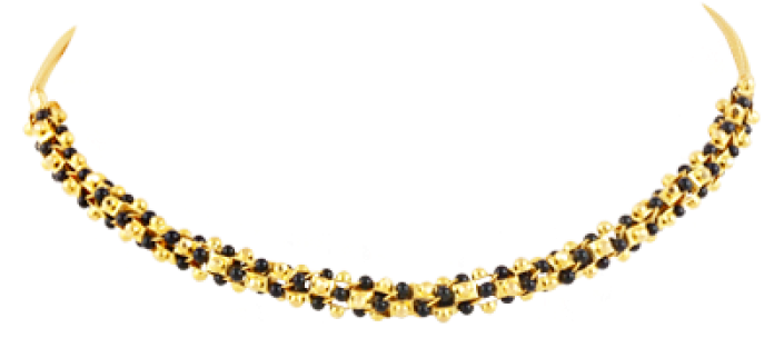 Gold Modern Small Mangalsutra (700x791), Png Download