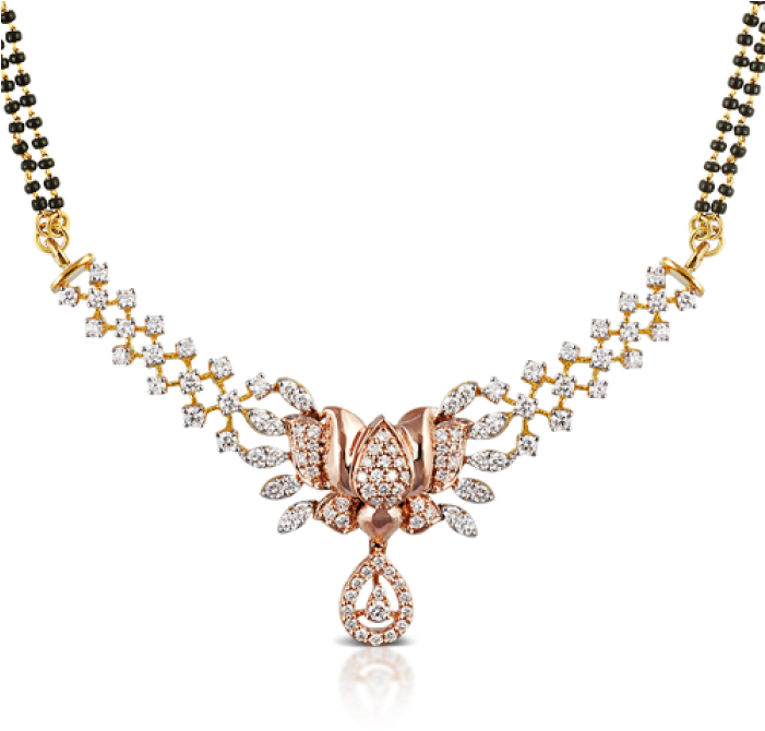 Kalyan Jewellers Diamond Mangalsutra Designs With Price (700x791), Png Download