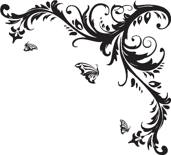 Stickers Muraux Design Sticker Mural Coin Floral Et - Arabesque Coin Floral (1200x1200), Png Download