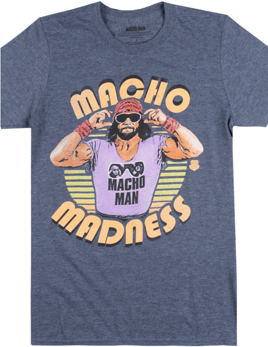 Wwe Macho Man Madness T-shirt Heather Navy Randy Savage - Macho Man Randy Savage (540x720), Png Download