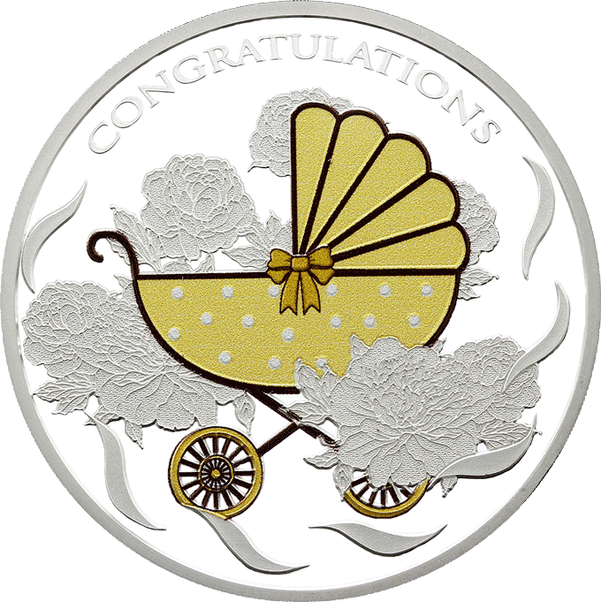 Baby Pram Tokelau 1oz Silver Coin - Silver Coin (680x681), Png Download