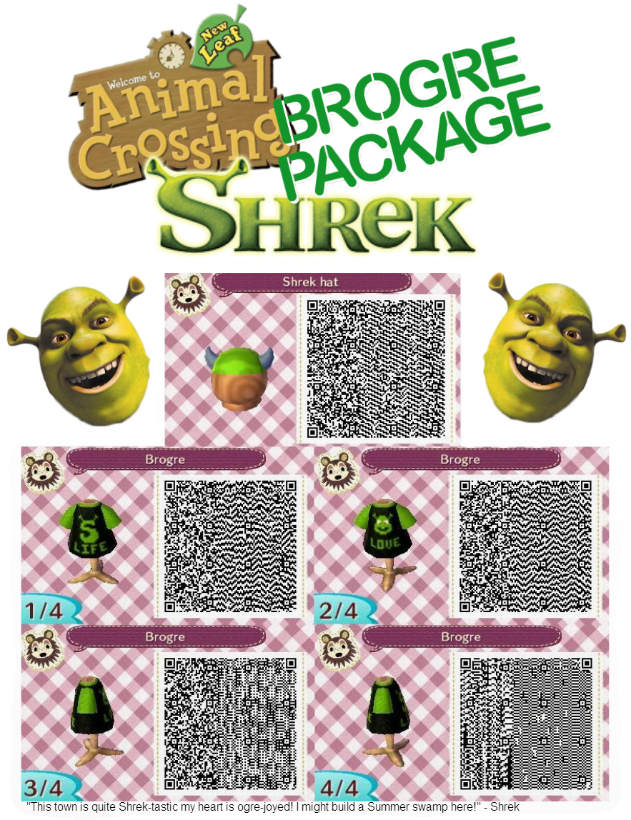 Complete Brogre Package Animal Crossing Know Your Meme - Animal Crossing New Leaf Qr Codes T Shirts (900x1200), Png Download