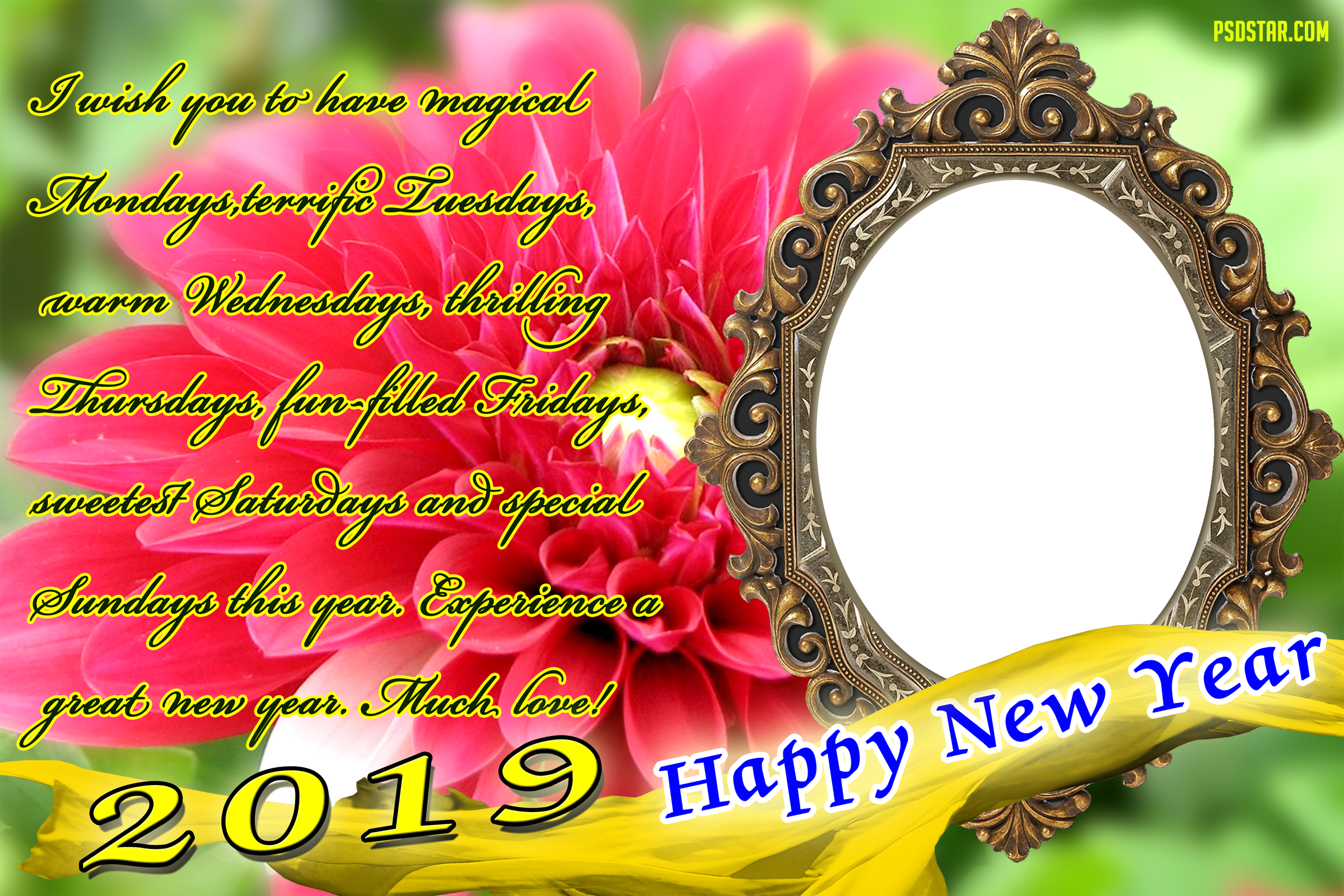 New Year Wishes 2019 Copy (2400x1600), Png Download