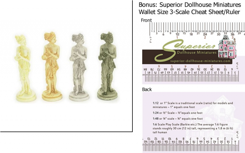 Latest Dollhouse Miniature Scale Shy Lady 2pcs Ivory - Dollhouse (800x785), Png Download