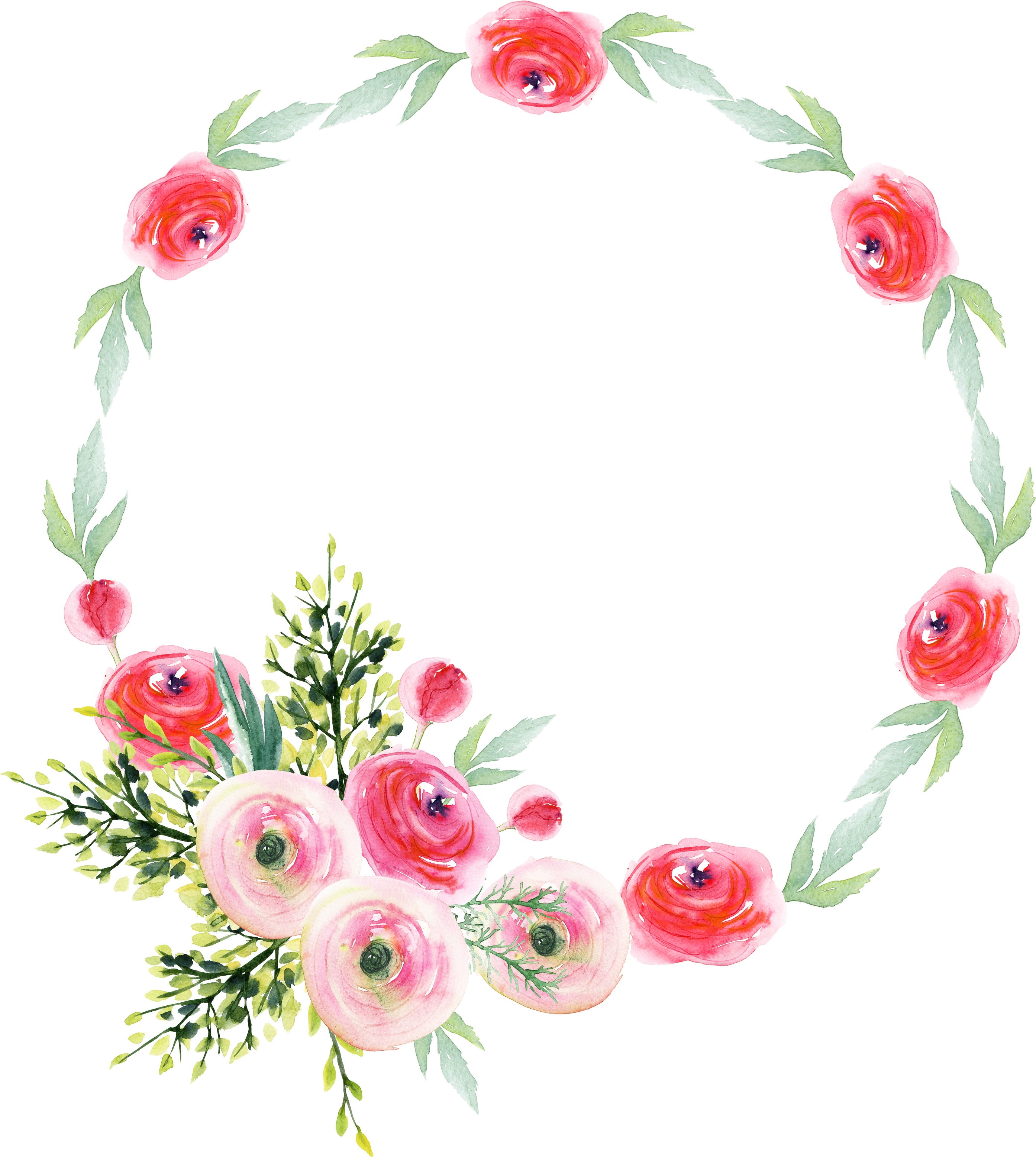 0℃素材37 Acuarela Floral, Wreath Watercolor, Abstract - Chapa Comunion Niña (2787x3113), Png Download