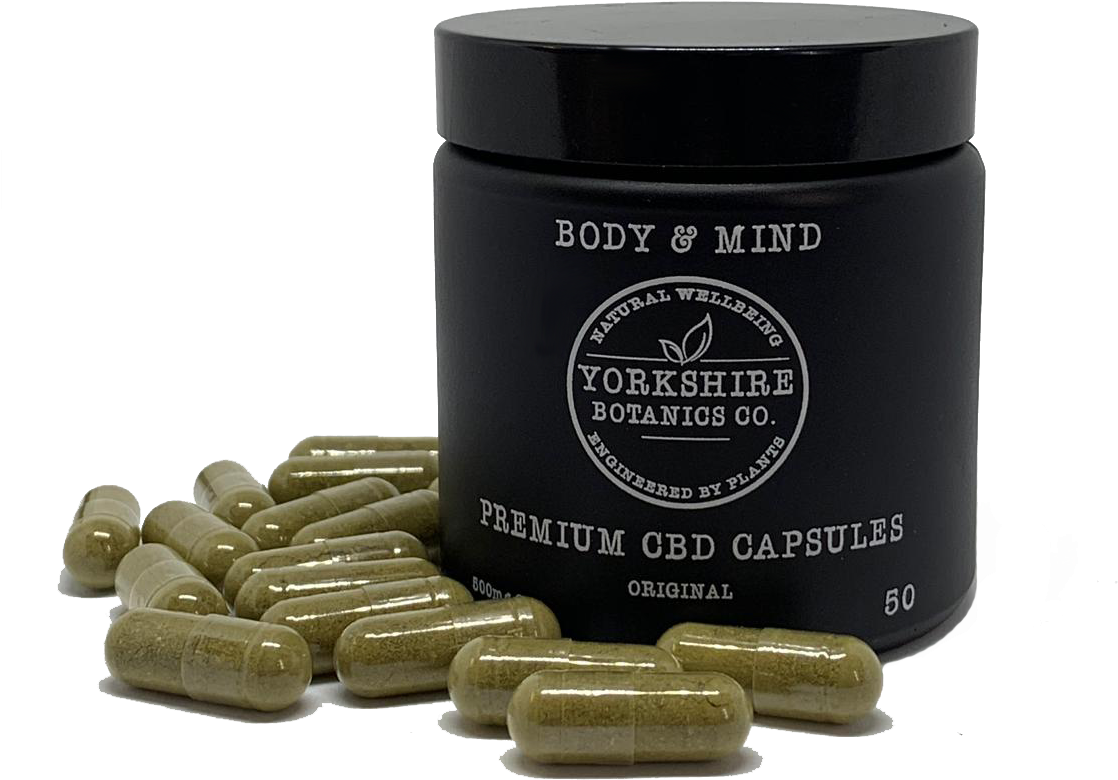 Cbd Capsules - Bottle (1137x1087), Png Download