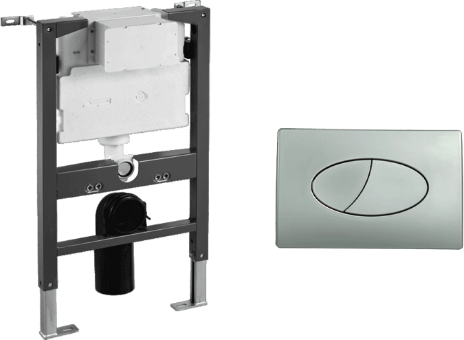 Ceramica Concealed Cistern & Frame 500 X 820mm With - Toilet (675x494), Png Download