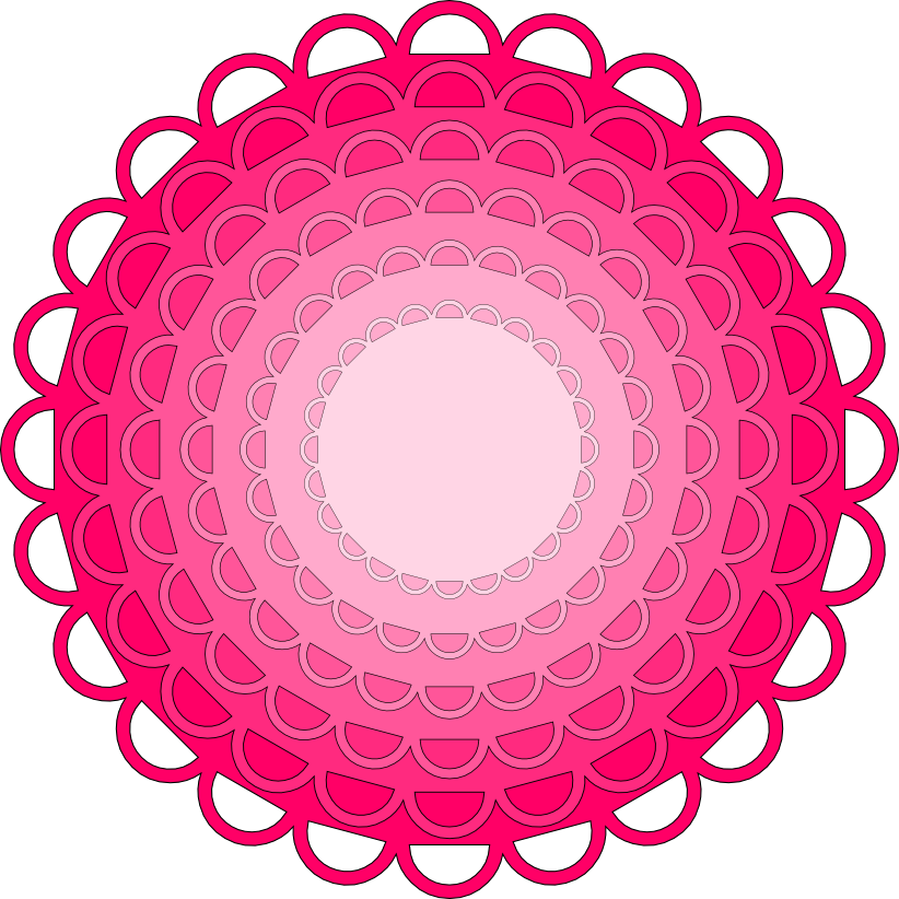 Half Cut Circle Scallop With 6 Nested Layers - Q & A Gif Transparent (822x822), Png Download