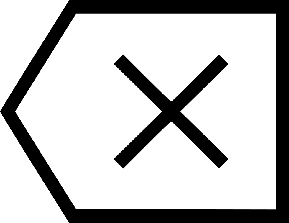 Backspace Icon Png - Cross (980x756), Png Download