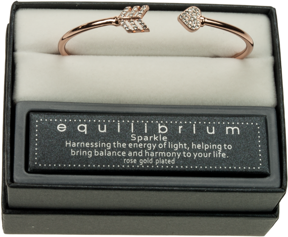 Rose Gold Plated Cupid's Arrow Bangle Equilibrium Jewellery - Silver (647x531), Png Download