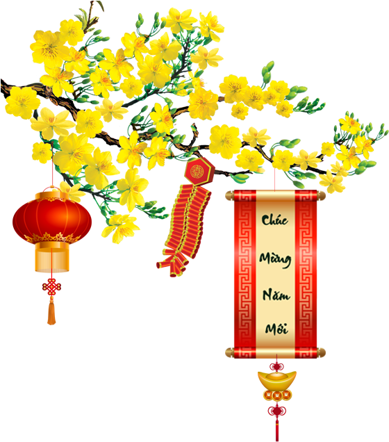 Hoa Mai - Thông Báo Nghỉ Tết Nguyên Đán 2019 (600x646), Png Download