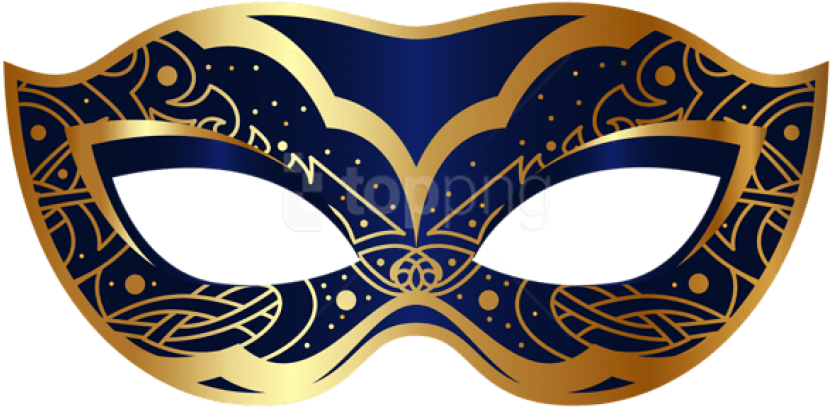 Free Png Download Dark Blue Carnival Mask Clipart Png - Carnival Mask Png (850x420), Png Download