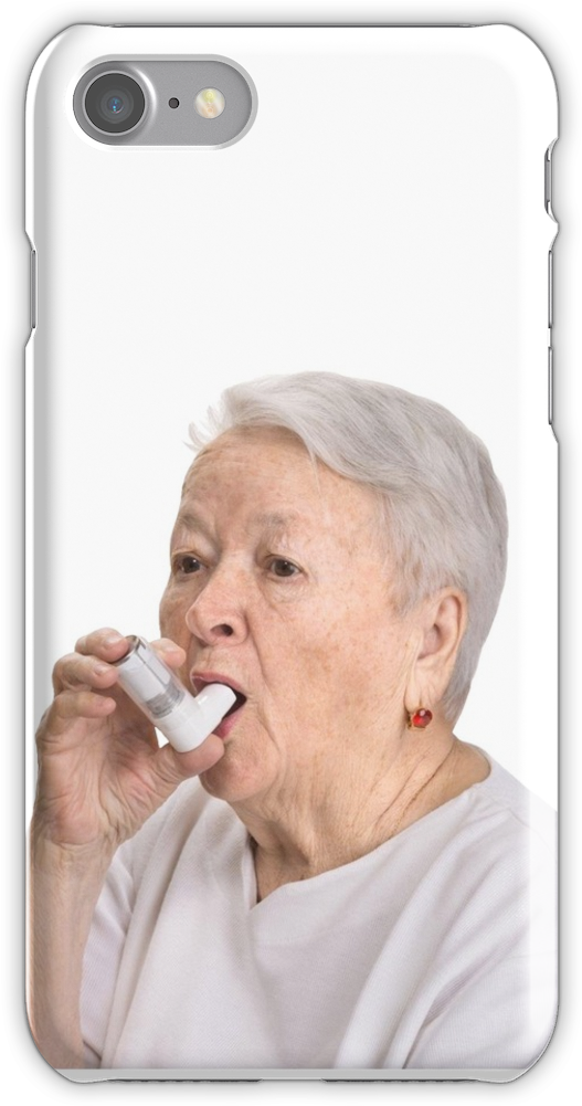 Iphone Case By Sophiapetrillo Products Snap - Old Woman With Inhaler (750x1000), Png Download