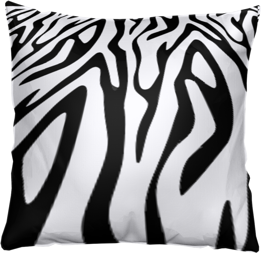 Zebra Print Cushion Cover - Cushion (1000x1000), Png Download