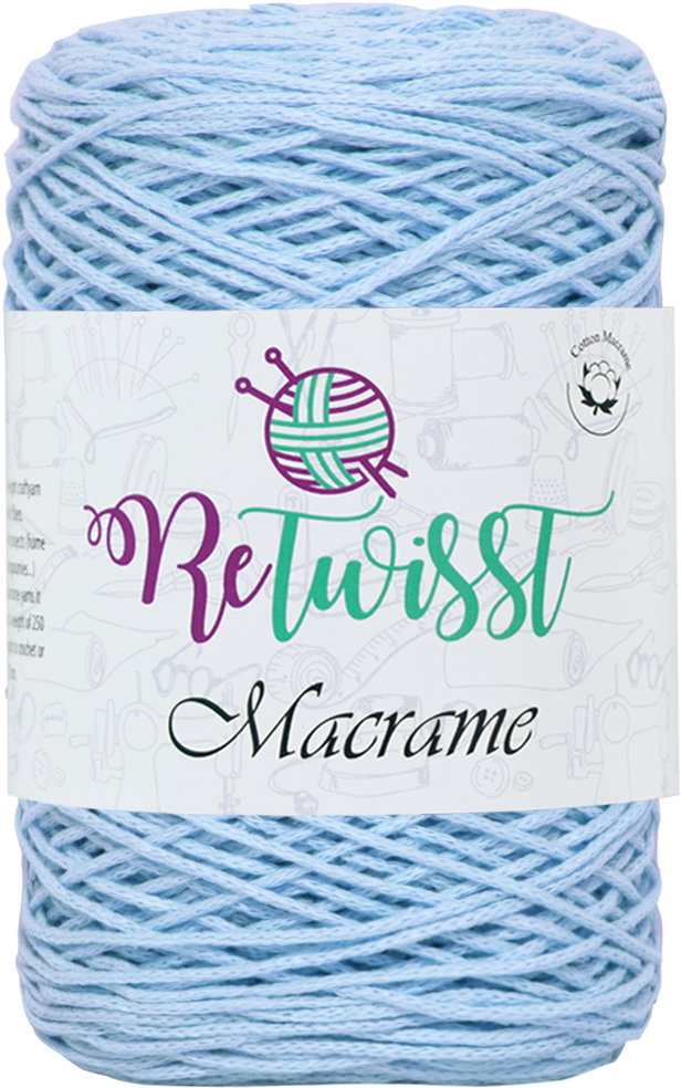Baby Blue Macrame - Yarn (950x1000), Png Download