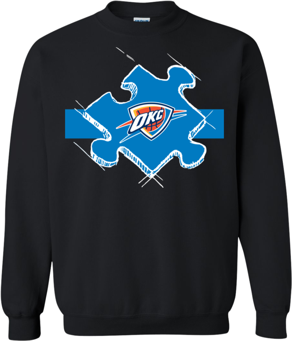 Oklahoma City Thunder Autism Awareness Shirts $29 - Shirt (1155x1155), Png Download