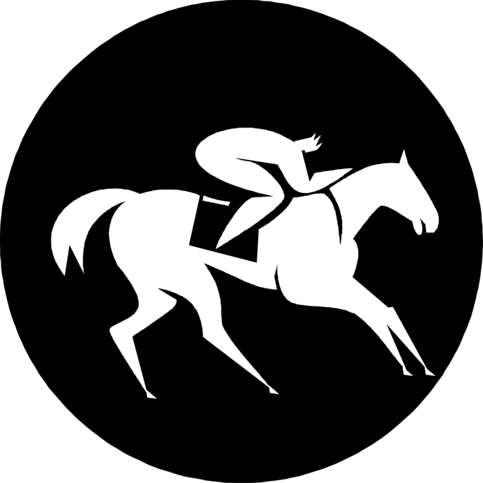 Vector Illustration Of Equestrian Jockey Rides Race - Stallion (700x700), Png Download