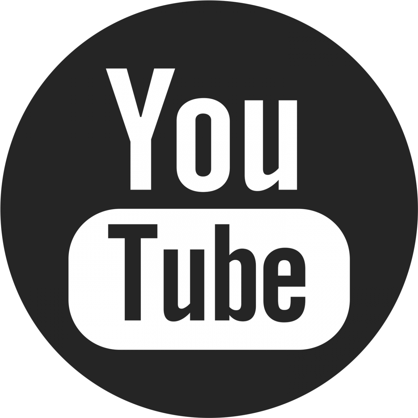 Icons Button Youtube Subscribe Computer Design Logo - Youtube Logo Black And White Circle (1400x1400), Png Download