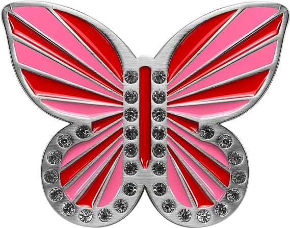 Red And Pink Butterfly Buckle - Swallowtail Butterfly (568x568), Png Download